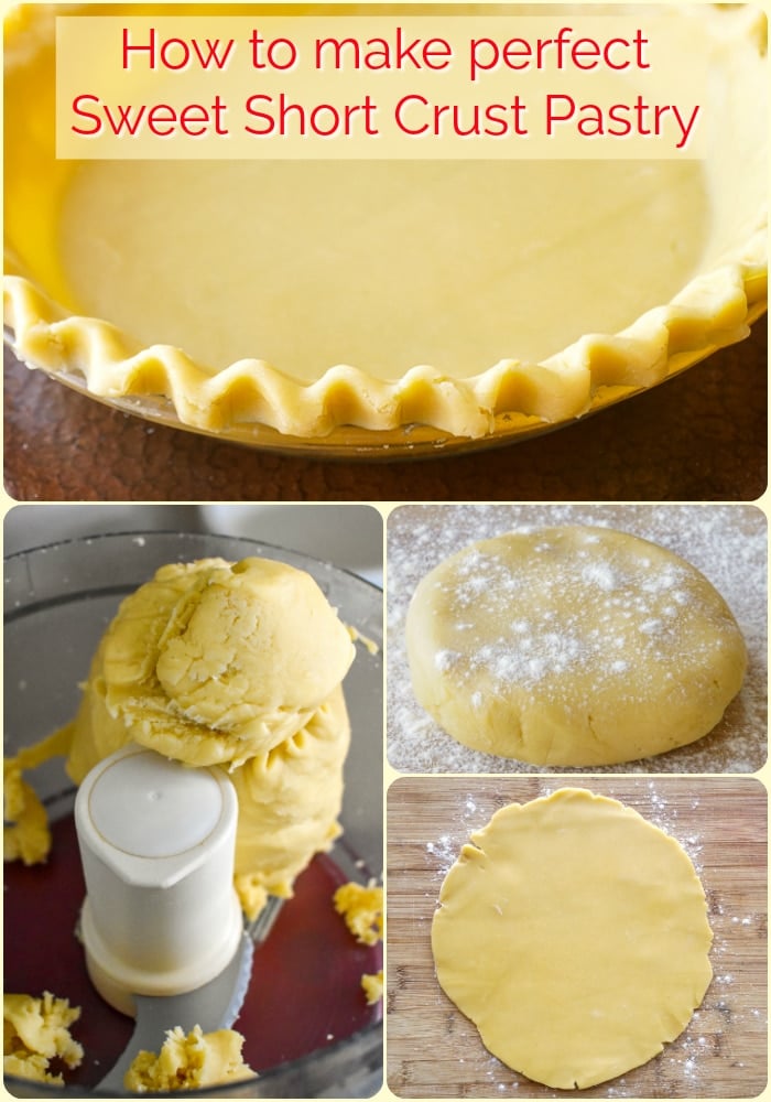 Sweet Short Crust Pastry photo collage with title text for Pinterest