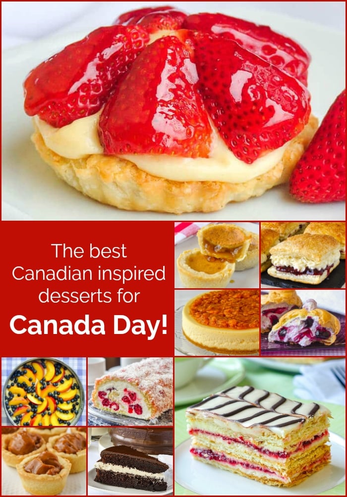 Best Canada Day Desserts photo collage with title text added for Pinterest