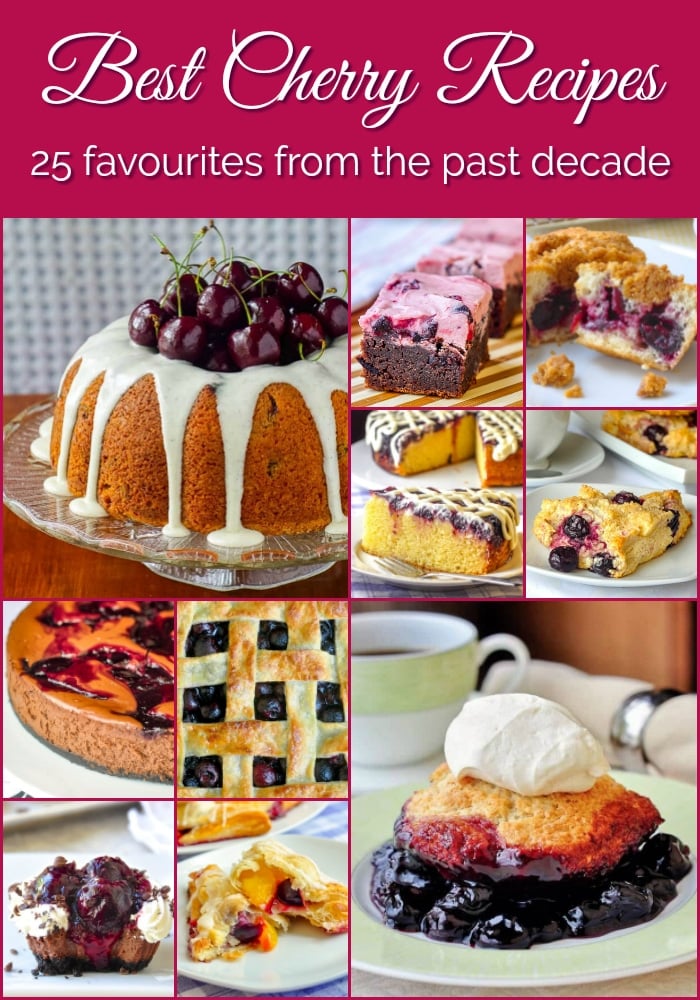 Best Cherry Recipes photo collage with title text added for Pinterest