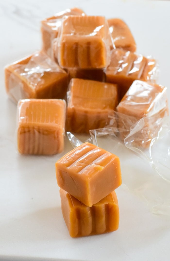 Photo of wrapped soft caramel candies