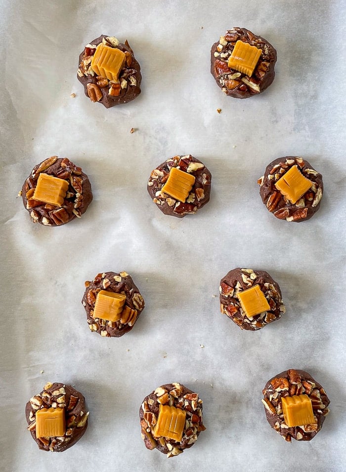 Turtle Cookies ready for the oven