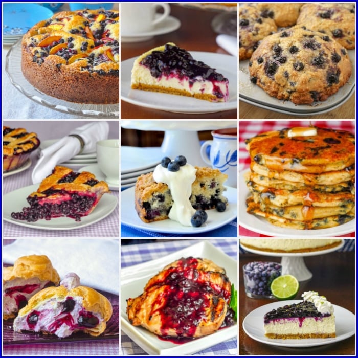 Best Blueberry Recipes photo collage for post featured image