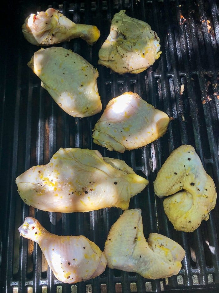 Grilled Lemon Chicken when it forst hits the grill