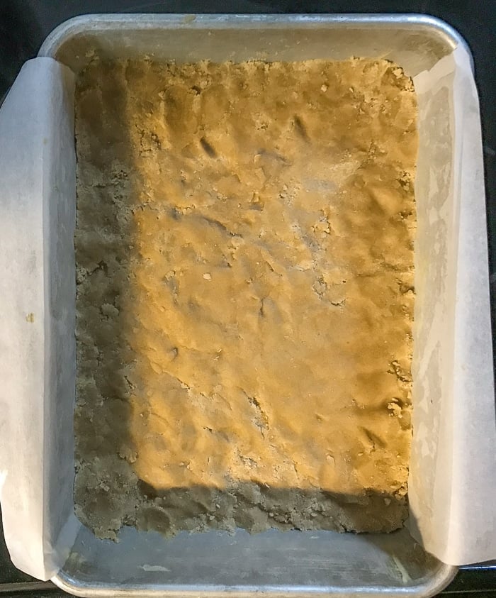 Bottom layer ready for the oven