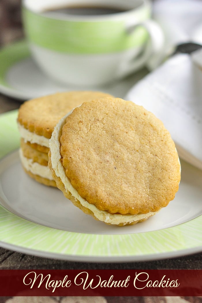 Maple Walnut Cookies photo with title text for Pinterest