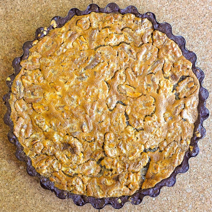 Walnut Brownie Pie photo of finished baked pie