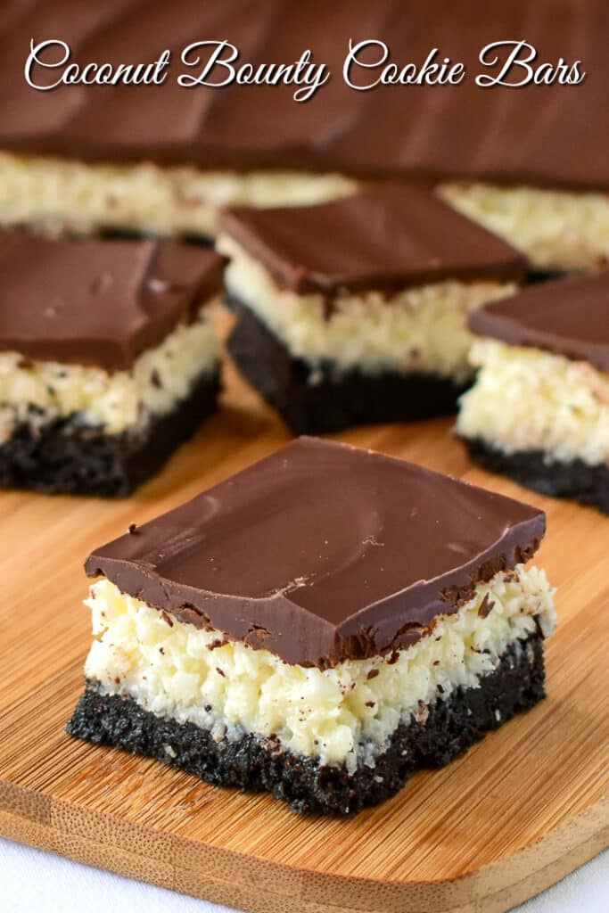 Coconut Bounty Cookie Bars. A chocolate & coconut lovers dream!