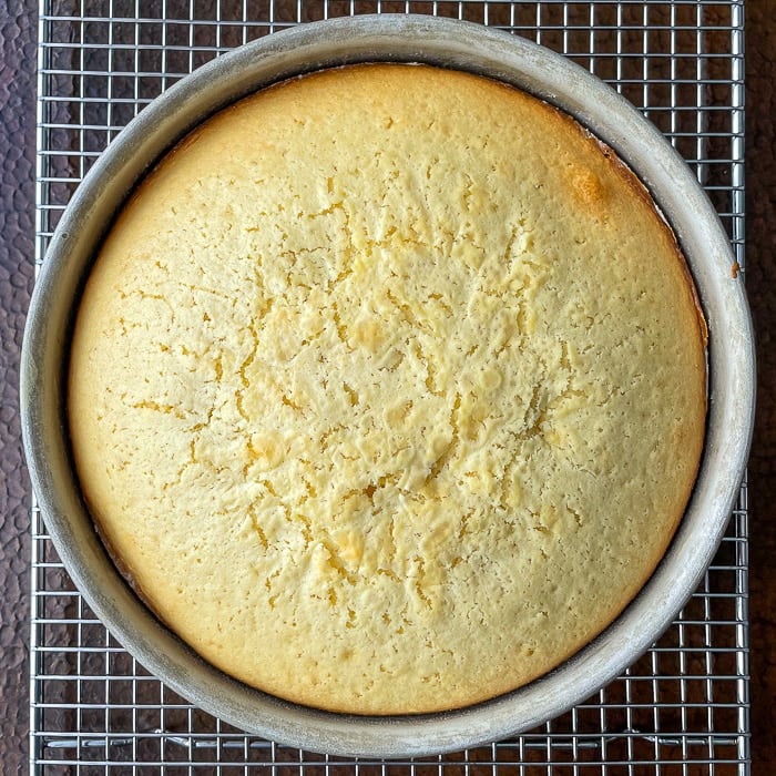 Condensed milk cake just out of the oven