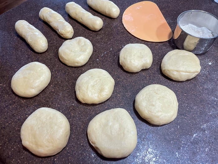 How to make the best hamburger buns recipe photo showing hamburger dough resting after first stretch