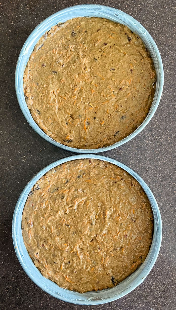 No added fat Carrot Cake ready for the oven