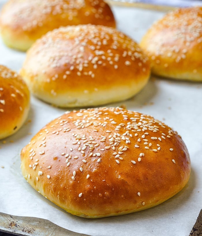 The Best Hamburger Buns Recipe just out of the oven