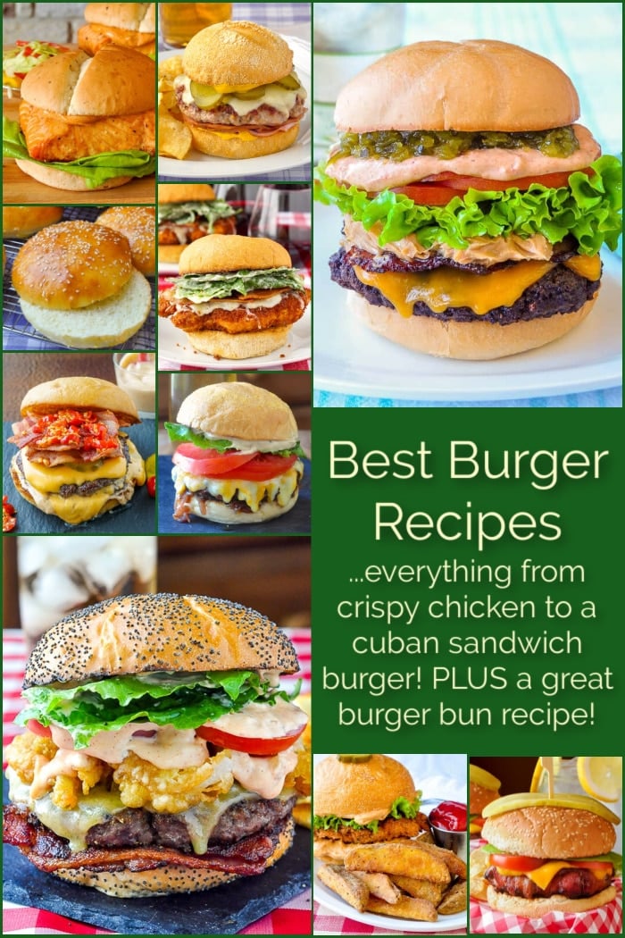 Best Burger Recipes collage with title text added for Pinterest