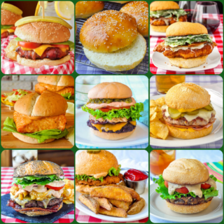 Best Burger recipes square collage of 9 photos for featured image