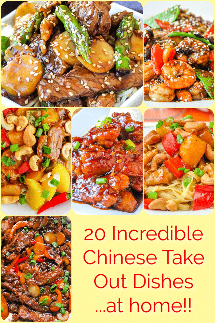 Chineses Take Out Recipes Photo collage with title text added for Pinterest