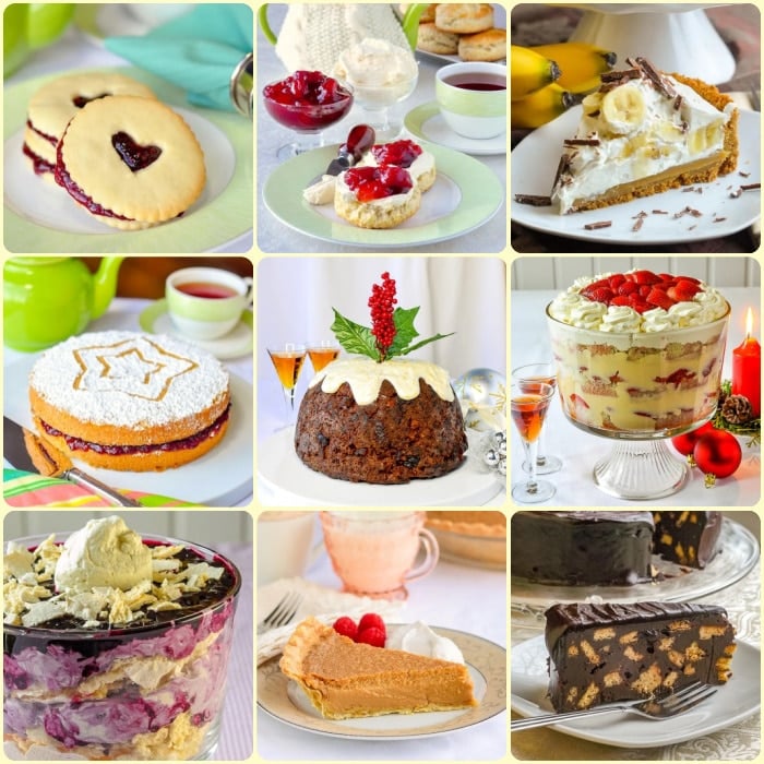 Best British Desserts Collage photo of 9 desserts