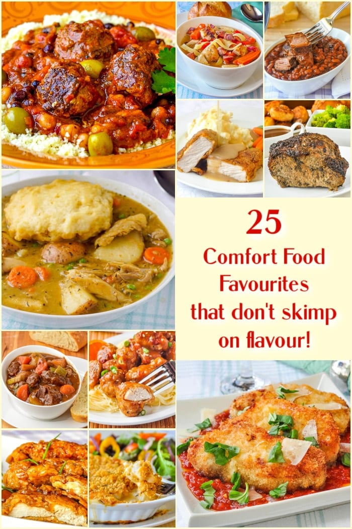 Favourite Comfort Foods collage for Pinterest