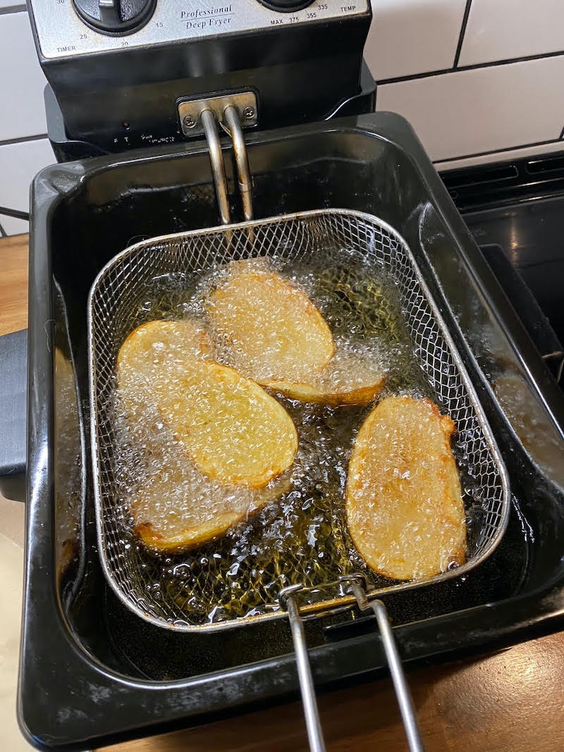 Big Mac Potato Skins frying