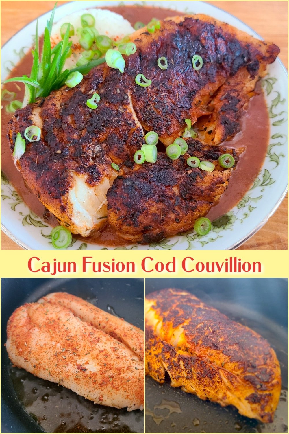 Cod Couvillion photo collage with title text added for Pinterest