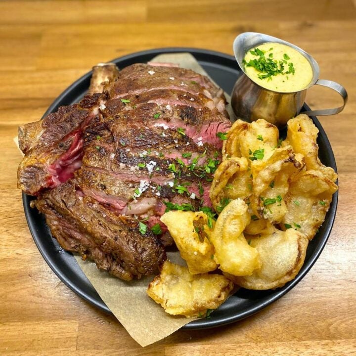 seared steak finished photo