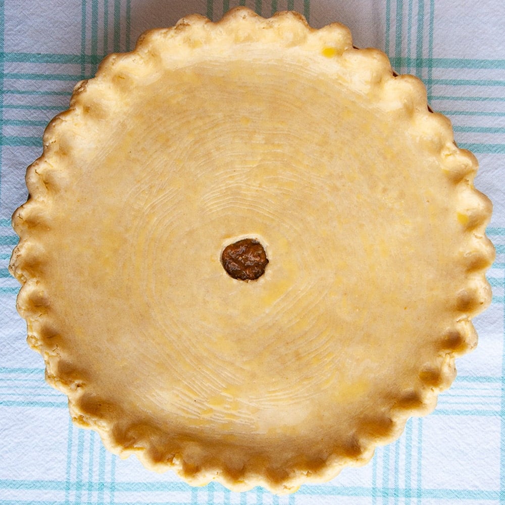 Dijon Beef Mushroom Pie ready for the oven