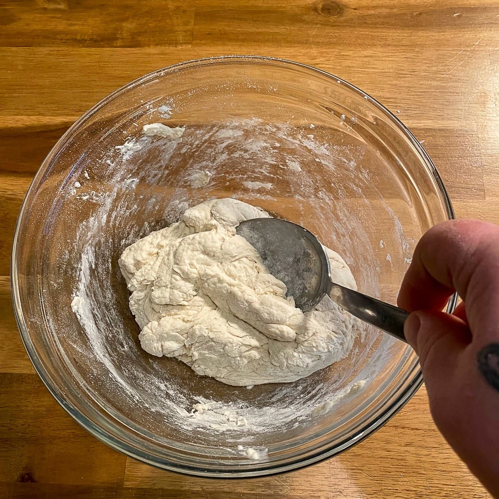 Mix until a soft dough forms.