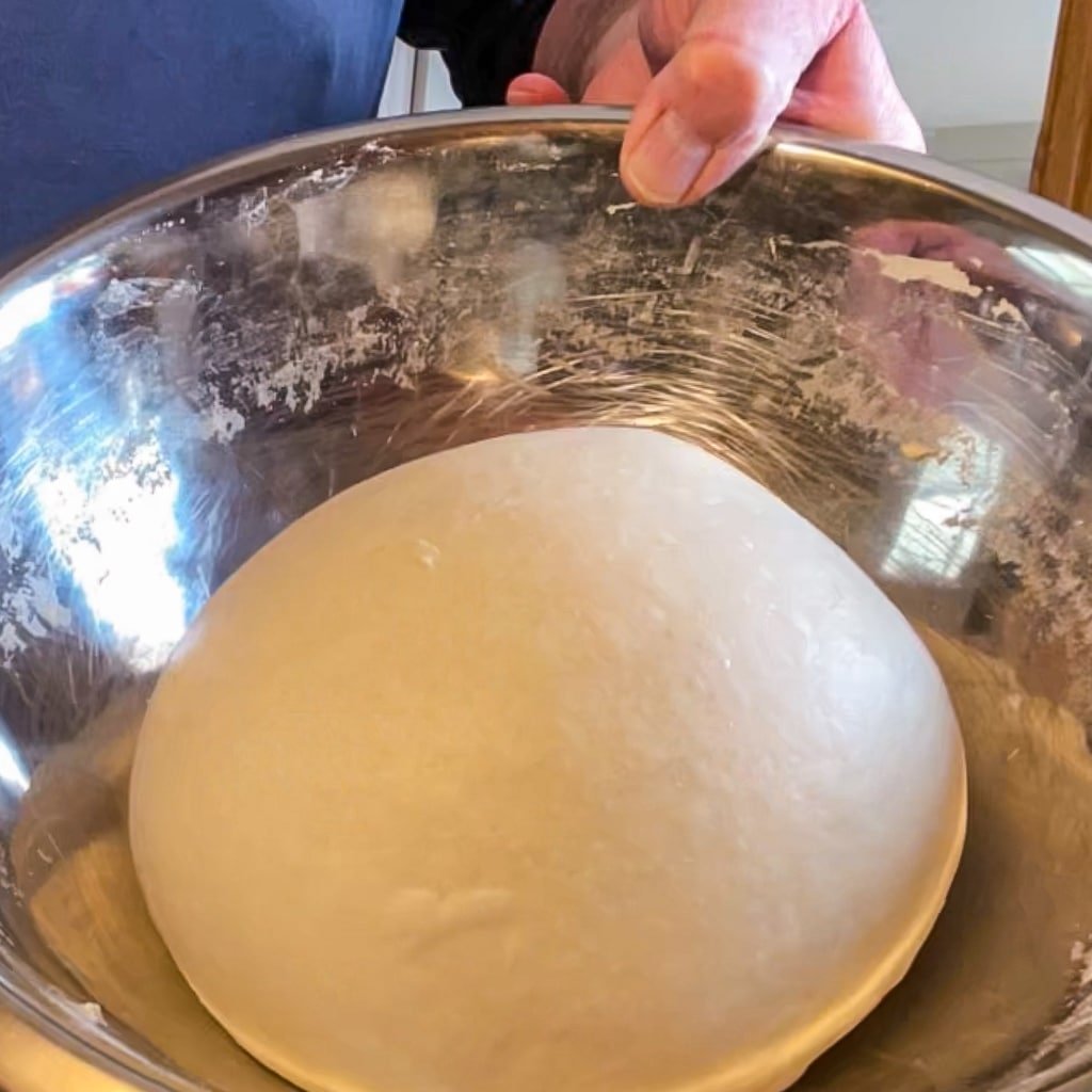 Final dough after stretch and folds. How to make artisan sourdough bread.