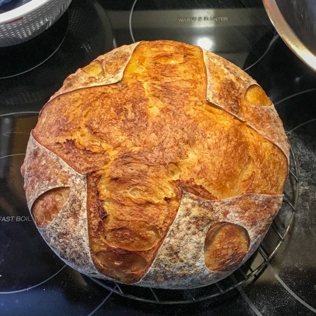 How to make artisan sourdough. A finished boule.