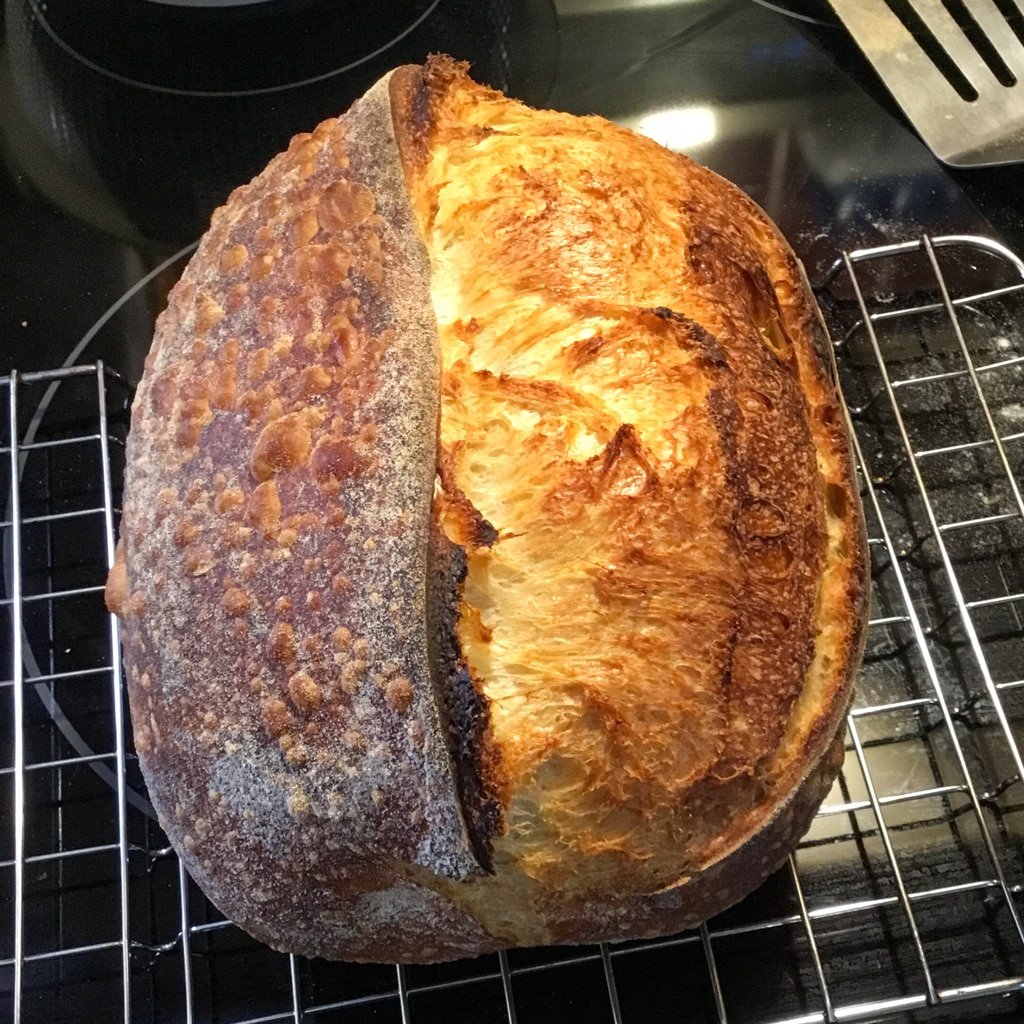 A finished batard. How to make artisan sourdough.