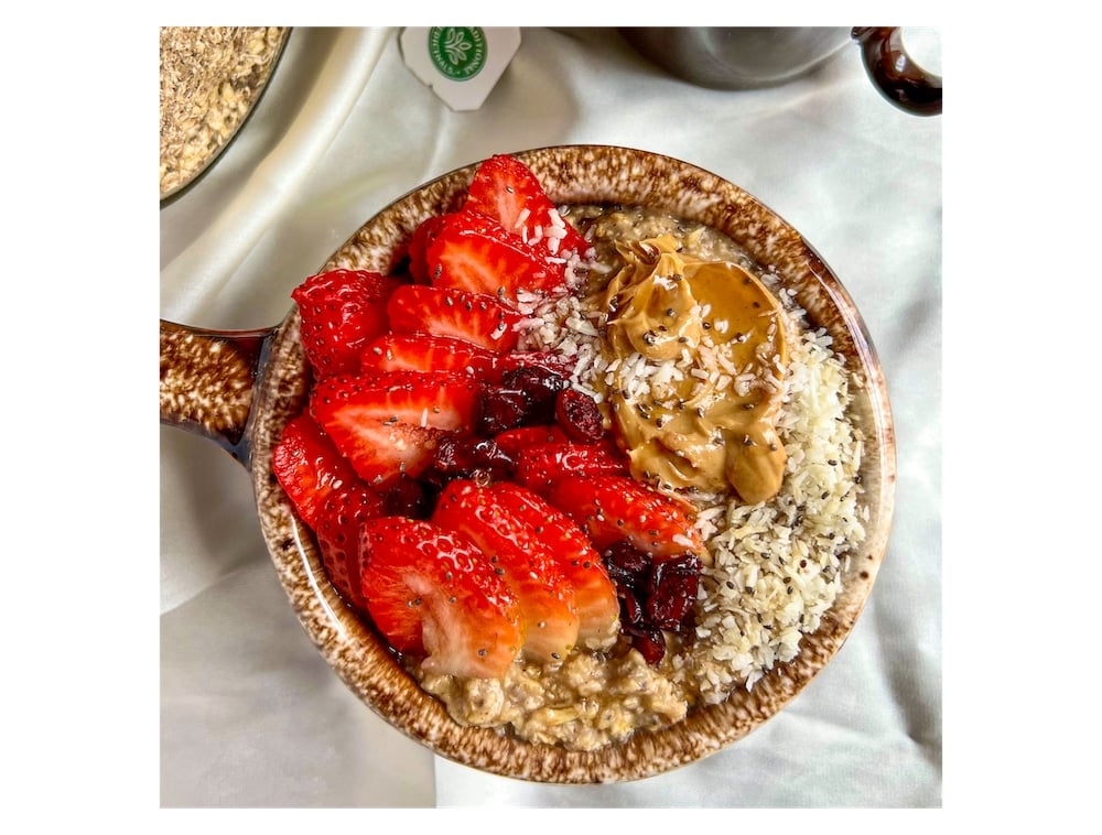Homemade Instant Oatmeal overhead shot for featured image