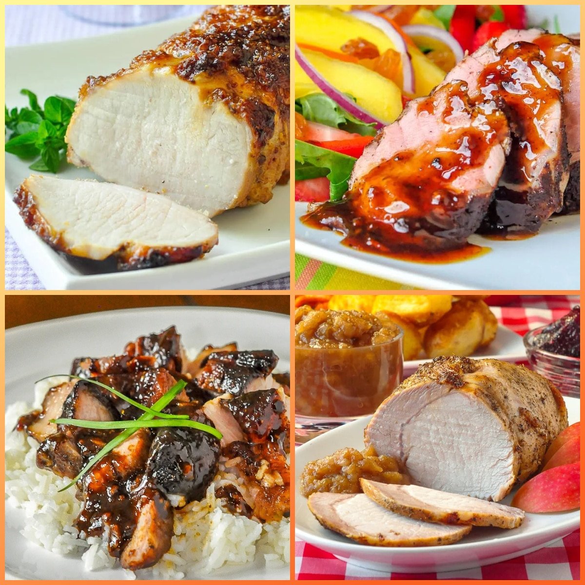 Best Roast Pork Recipes four photo collage for featured image