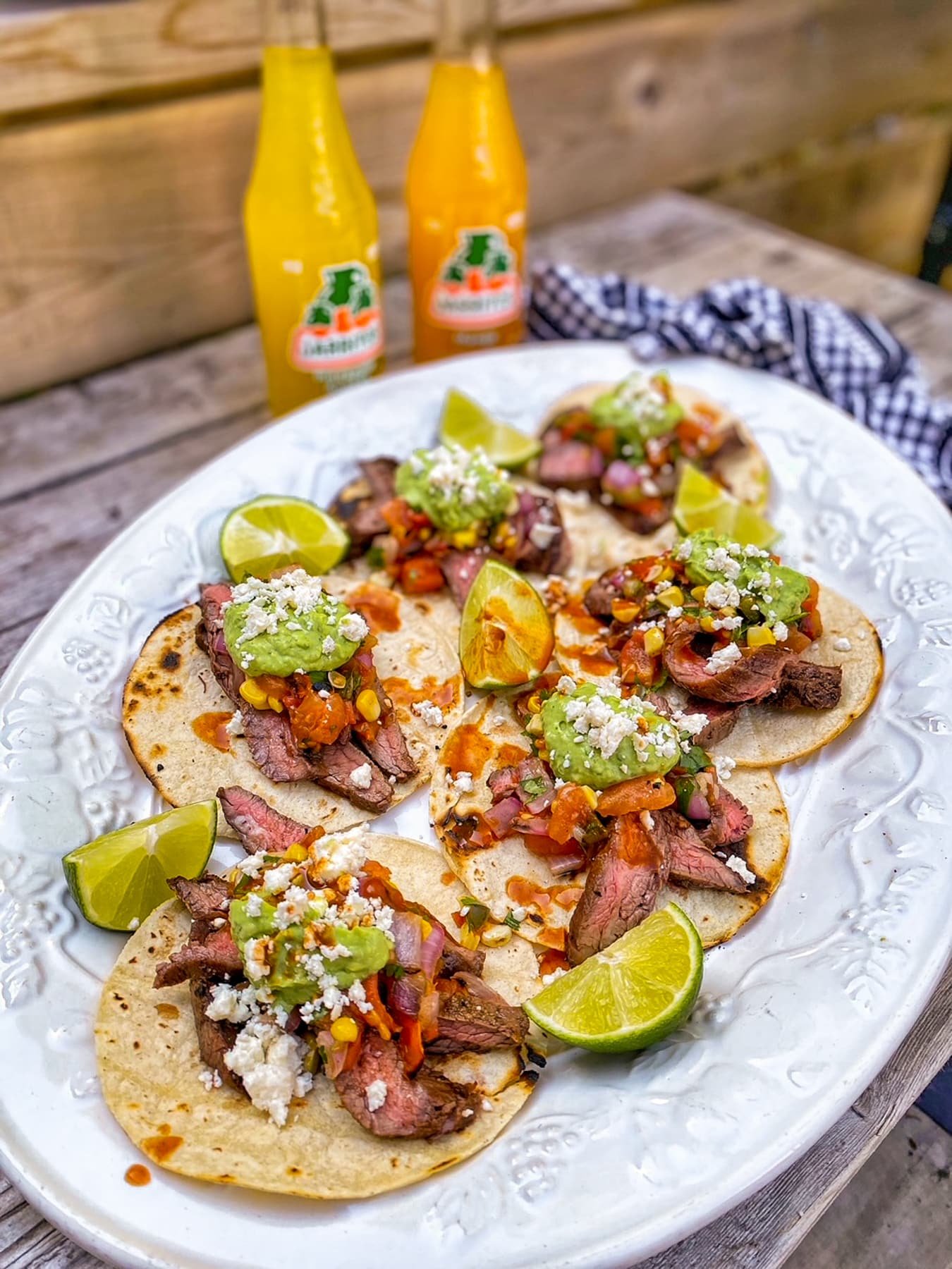 Flank Steak Tacos with Grilled Salsa