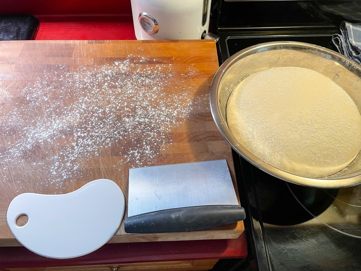 Lightly flour board.