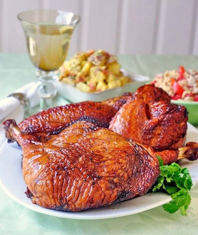 Simple Brined Smoked Turkey 4x5 crop for Instagram.