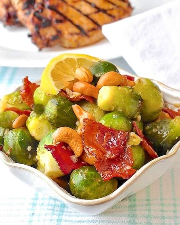 Bacon Cashew Brussel Sprouts cropped to 4x5