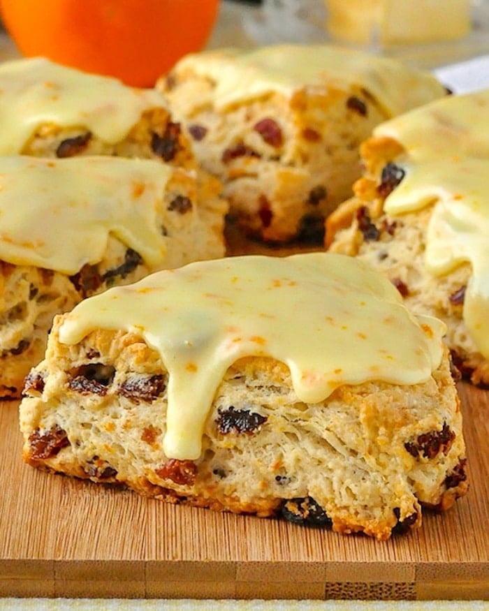 Orange Raisin Scones close up photo for Facebook and Instagram