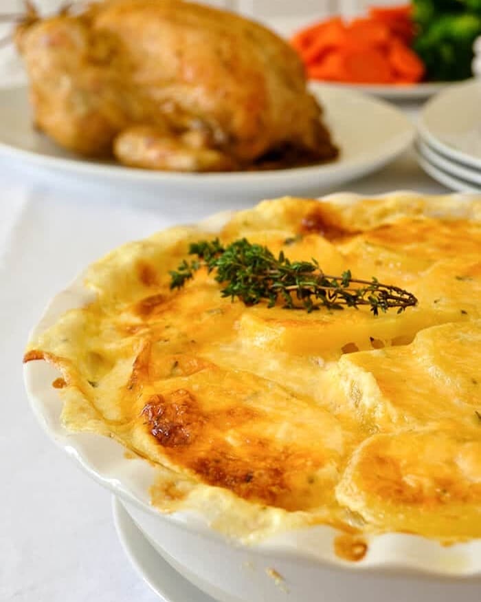 Alfredo Scalloped Potatoes cropped size for Instagram and Facebook.