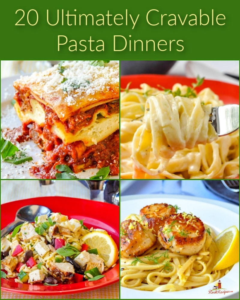 Best Pasta Dinners photo with title text for social media.