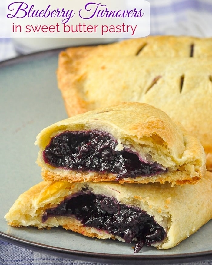 Blueberry Turnovers photo with title text for Instagram