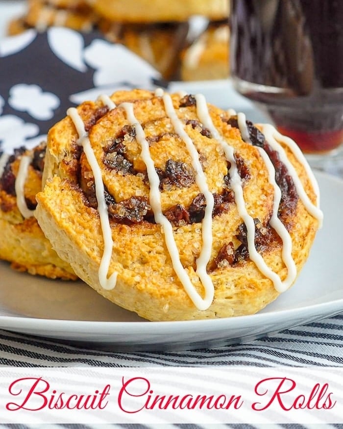 Buttermilk Biscuit Cinnamon Rolls photo with title text added for Social media