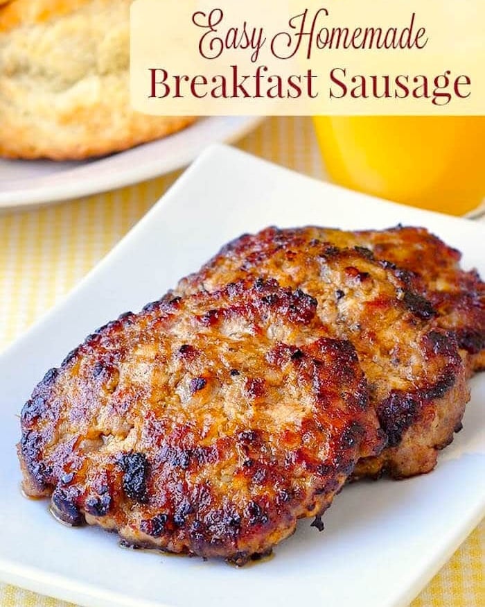 Homemade Breakfast Sausage with title text added