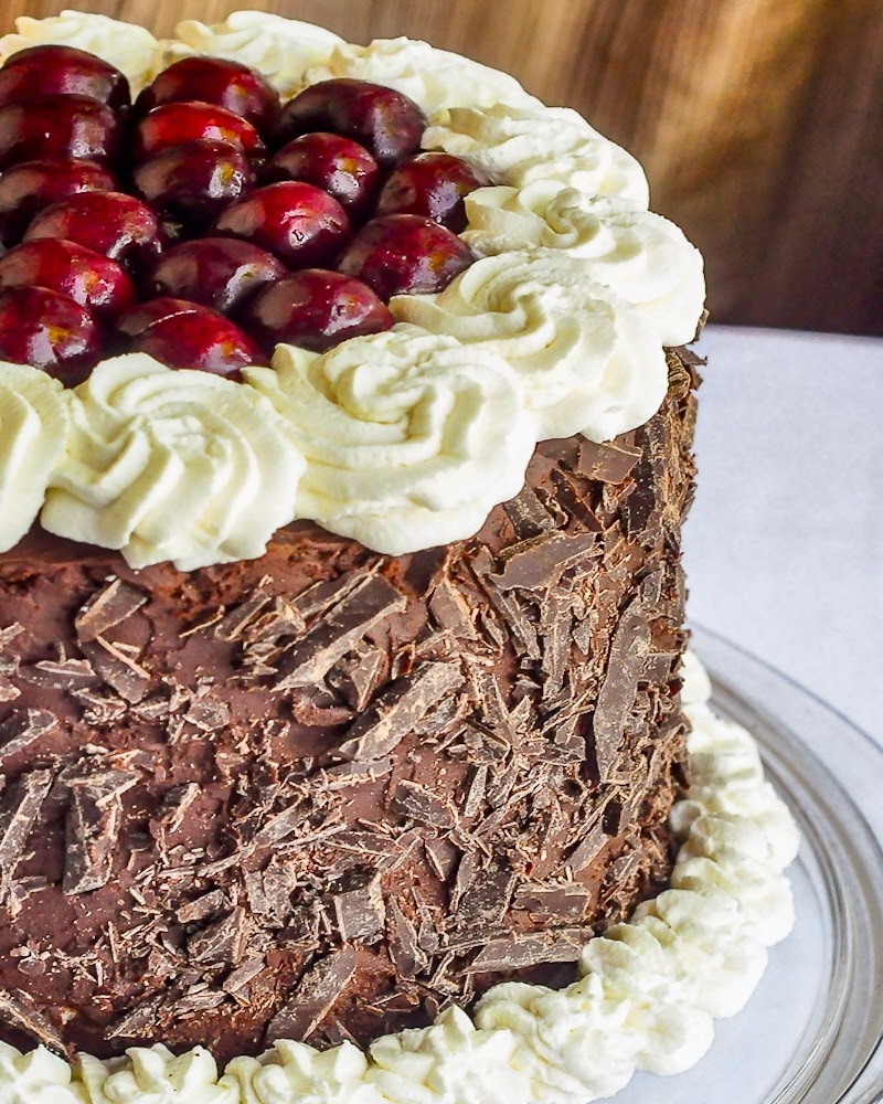 Double Chocolate Black Forest Cake photo of completed cake.