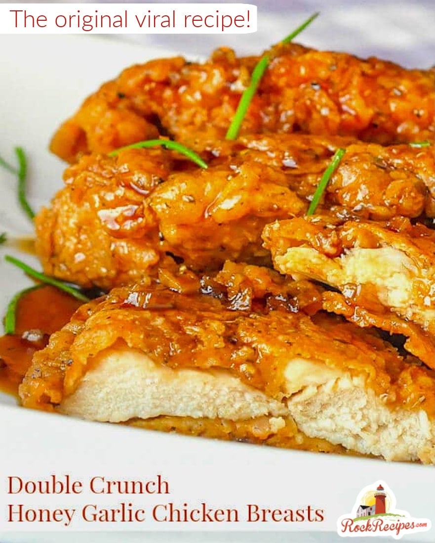Double Crunch Honey Garlic Chicken Breasts image with title text