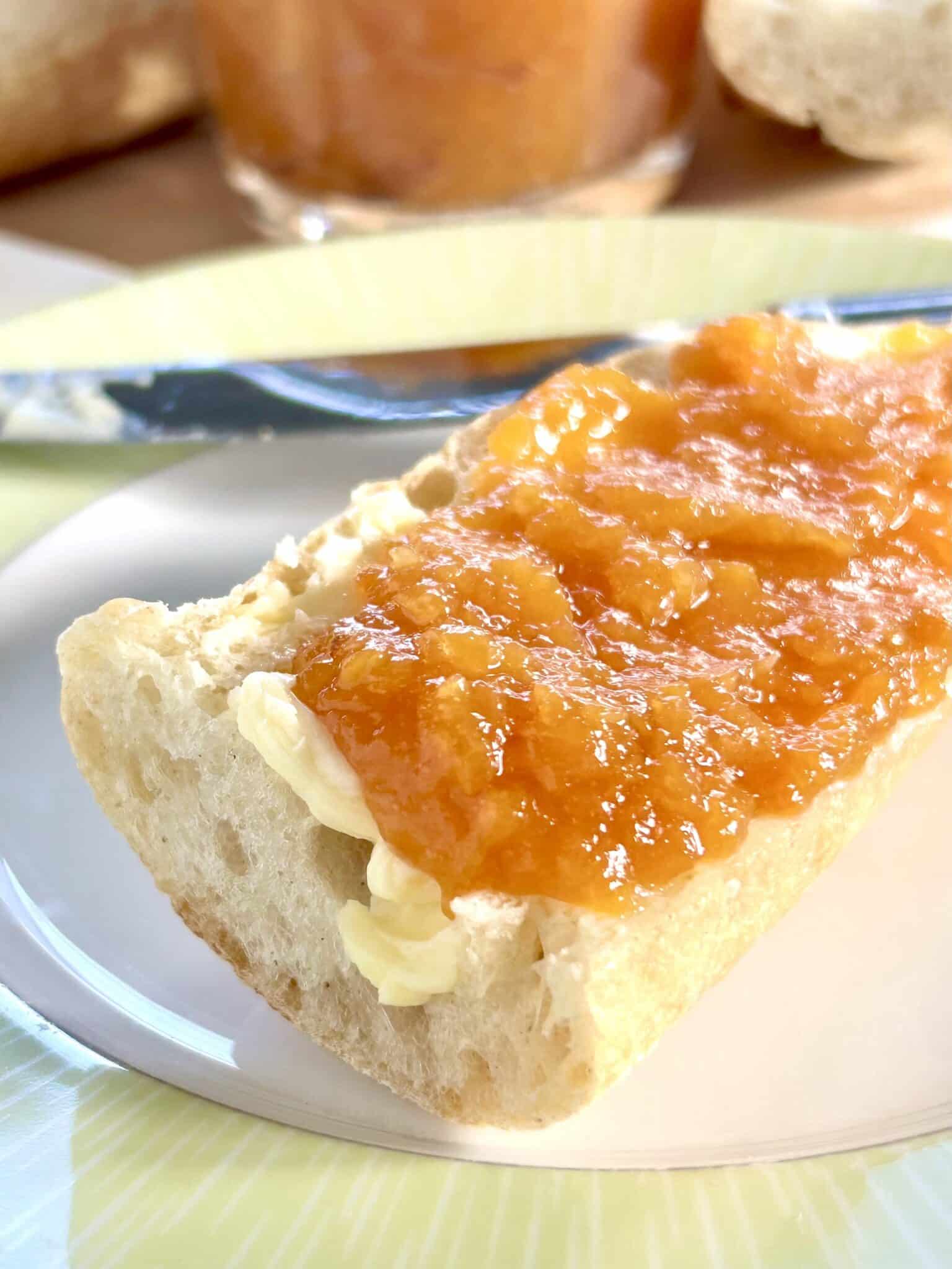 Fakeapple jam on buttered baguette