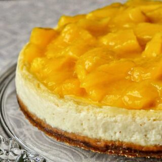 Mango Flan with Gingersnap Crust photo of the whole flan