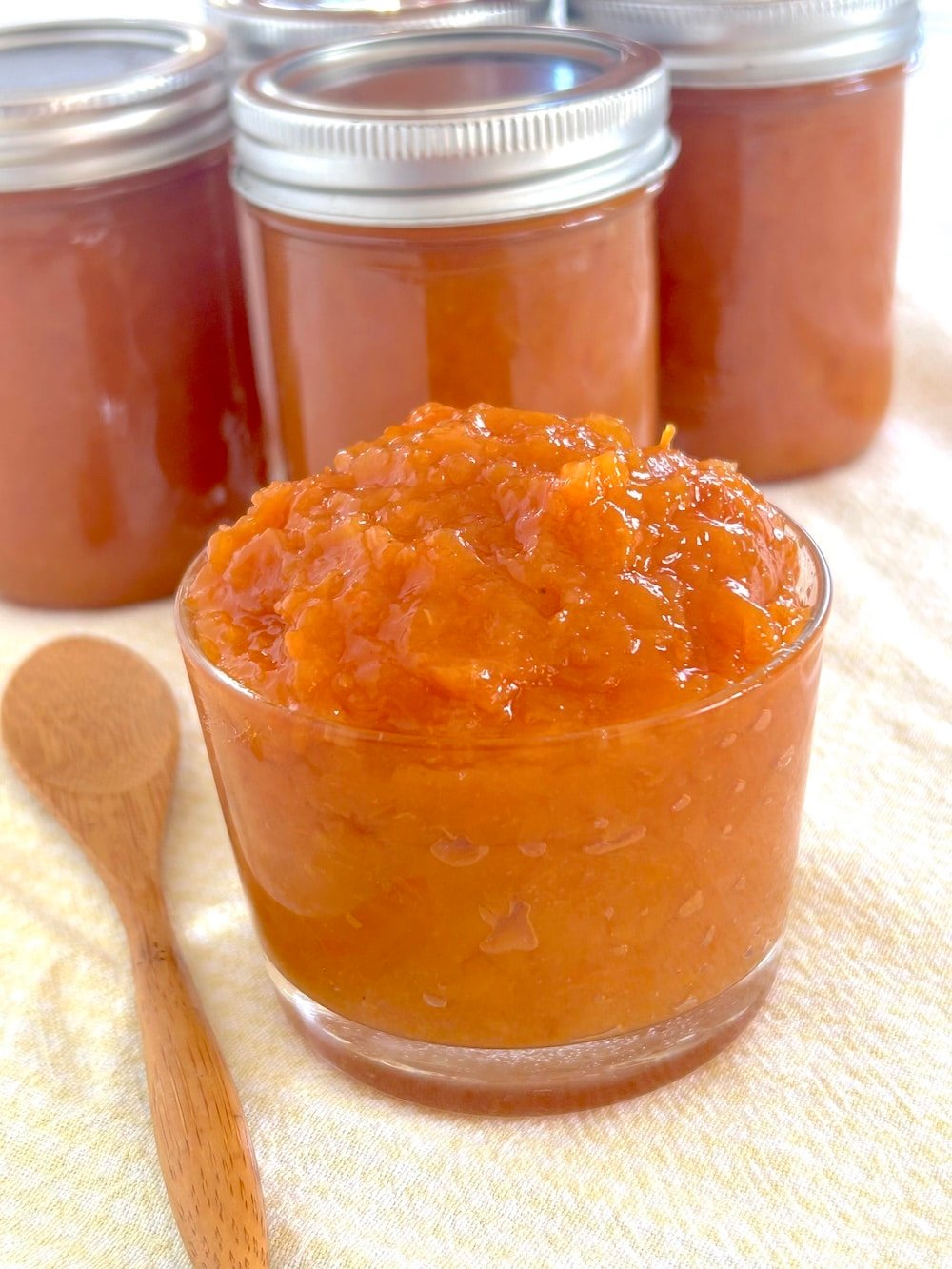 fakeapple jam with bottles in background