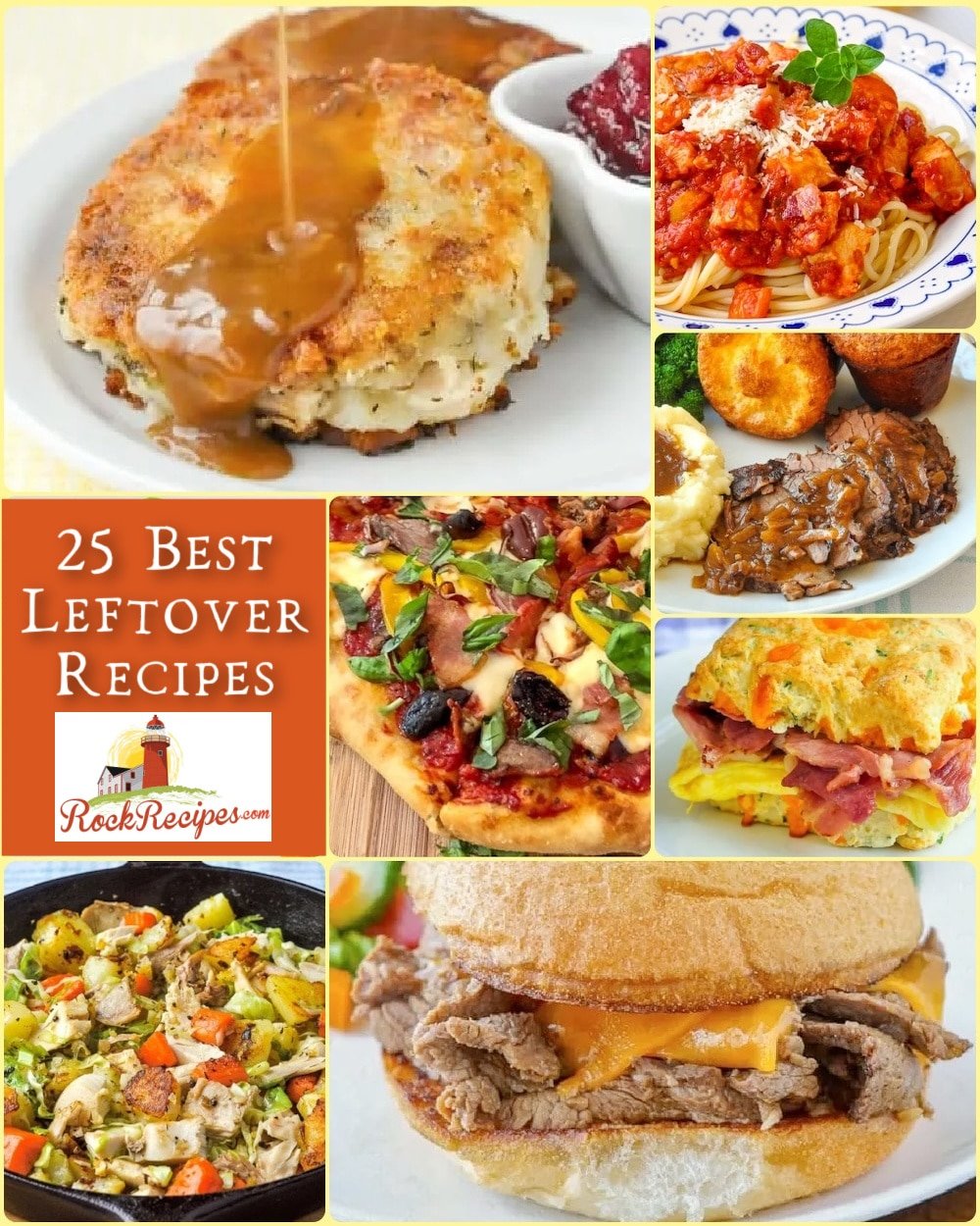 BVest leftoiver recipes photo collage with title text added for social mnedia.