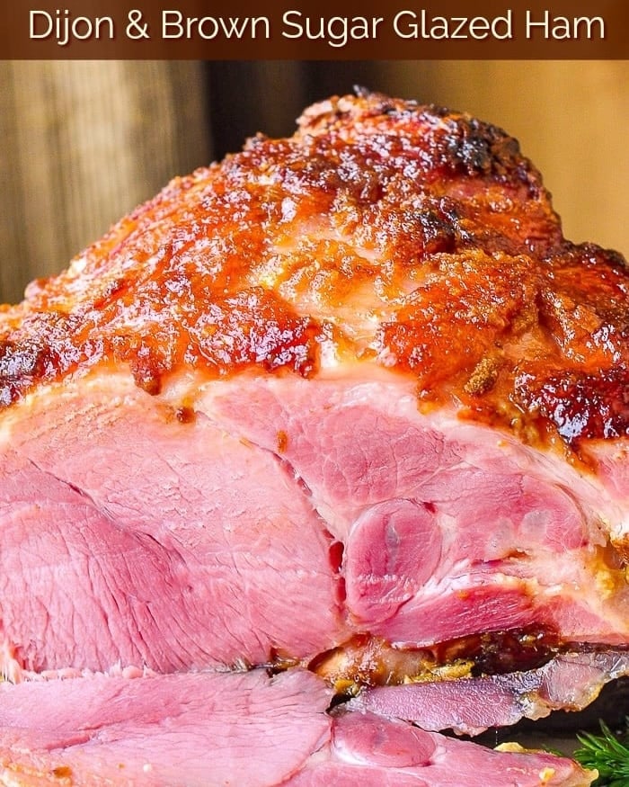 Dijon-Mustard-and-Brown-Sugar-Glazed-Ham-close-up-photo-with-title-text-added-for-Pinterest-