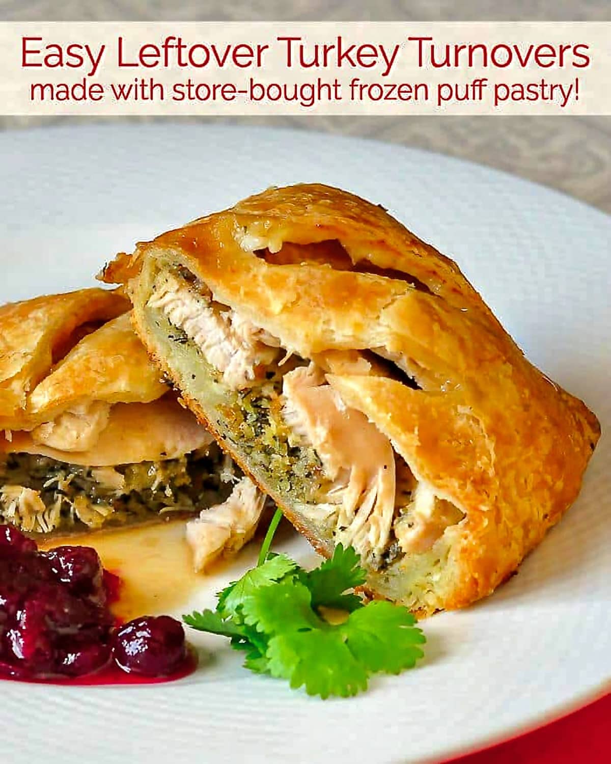 Leftover Turkey Turnovers image with title text added for Pinterest and Social Media posts