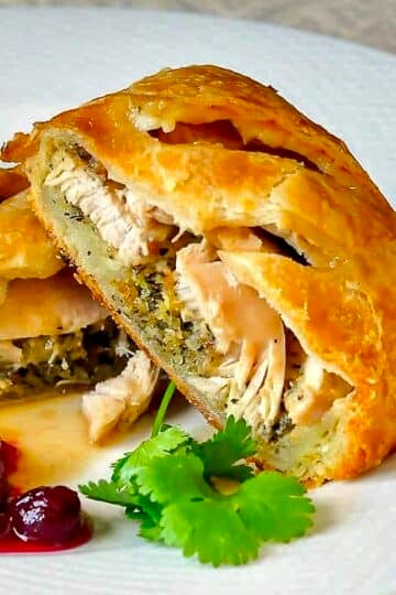 Leftover Turkey Turnovers close up photo for social media posts.