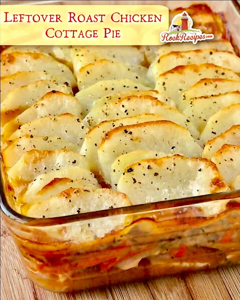 Leftover Turkey Cottage Pie photo with title text added for social media posts.